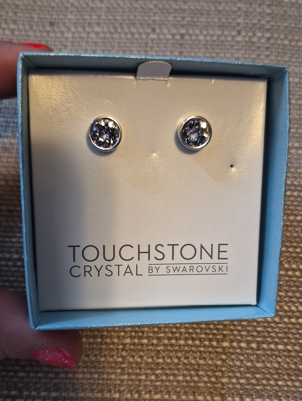 Touchstone Crystal Lavender Faceted Stud Earrings